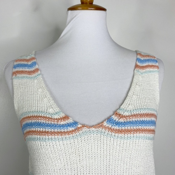 NWT 143 Story by Line Up Open Knit Striped Tank Sz. L - Picture 8 of 12
